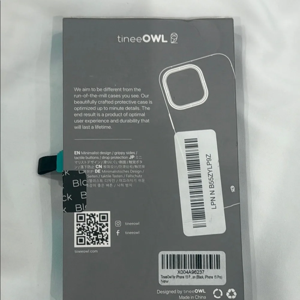 Black Phone Case for iPhone 15 pro NEW in box